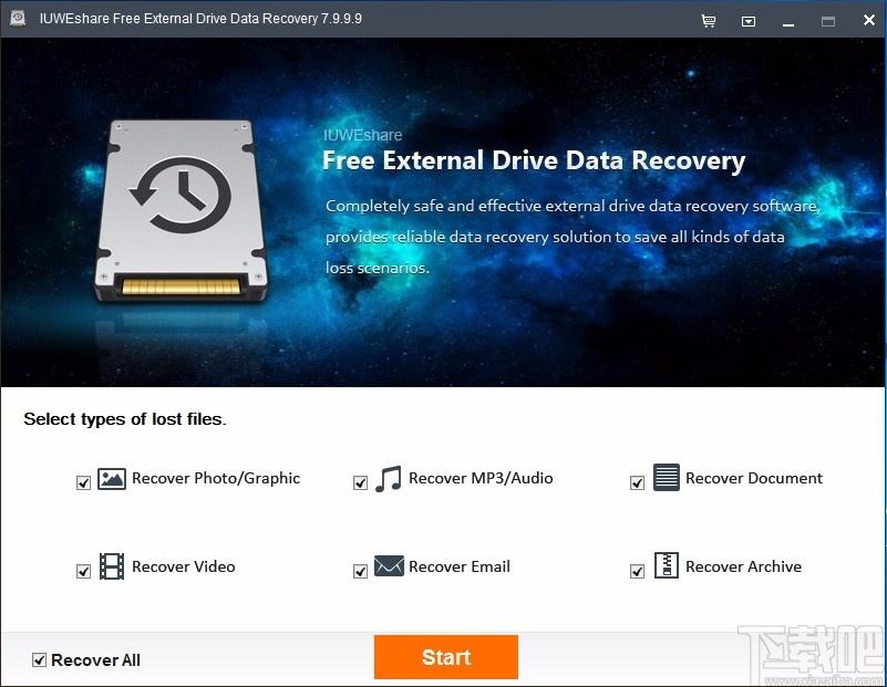 IUWEshare Free External Drive Data Recovery下载,硬盘数据恢复软件