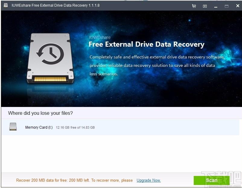 IUWEshare Free External Drive Data Recovery下载,硬盘数据恢复软件