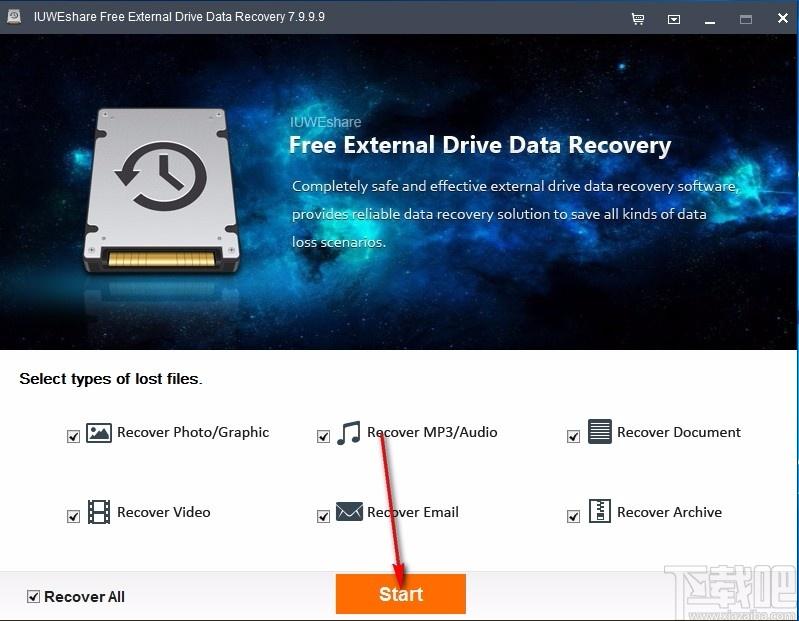 IUWEshare Free External Drive Data Recovery下载,硬盘数据恢复软件